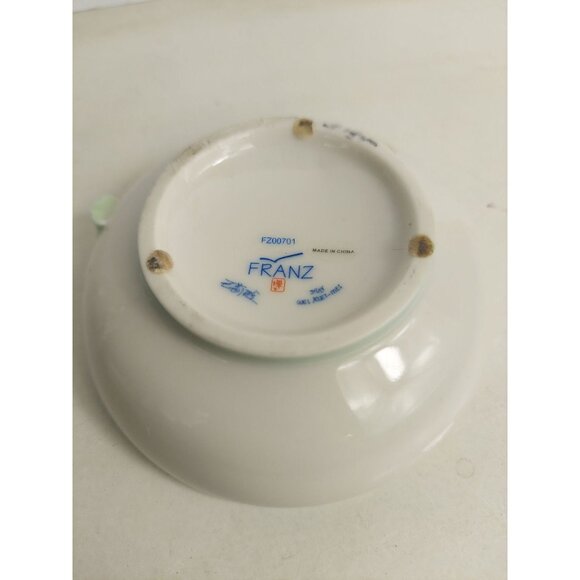 Franz Porcelain Pink Roses Dresser Jar, Trinket Dish w/ Lid FZ00701 - Picture 5 of 5